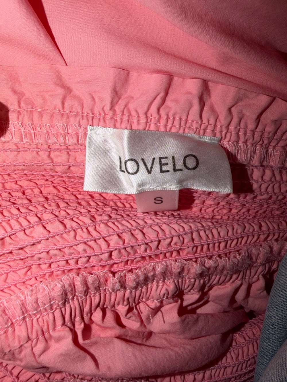 Lovelo Pink Smocked Tiered Midi Dress with Ribbon Straps - Picture 7 of 10